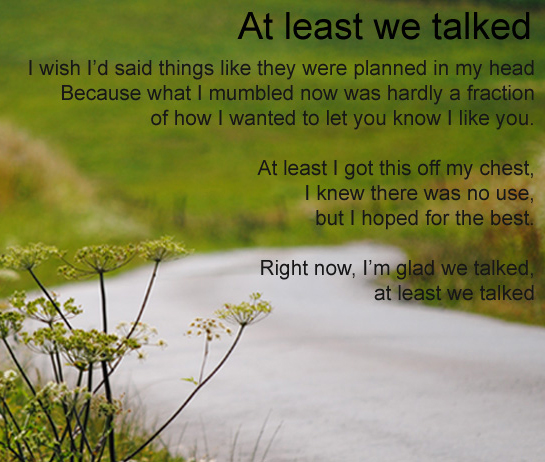 At least we talked